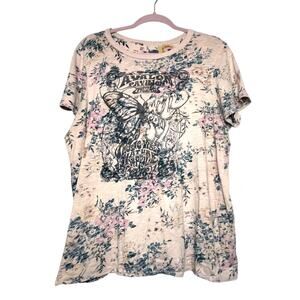Torrid Floral Boho T Shirt Womens Size 1 Short Sleeve Crewneck Light Weight Top